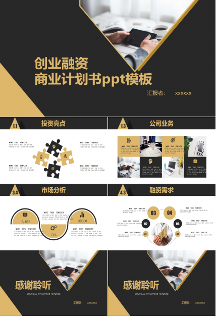 创业融资商业计划书ppt模板
