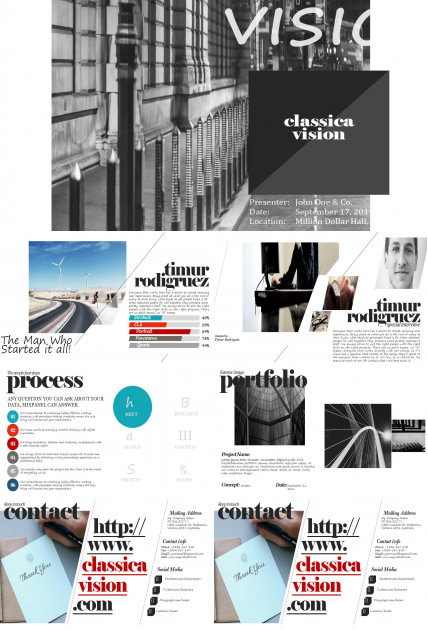 灰白欧美商务通用ppt模板