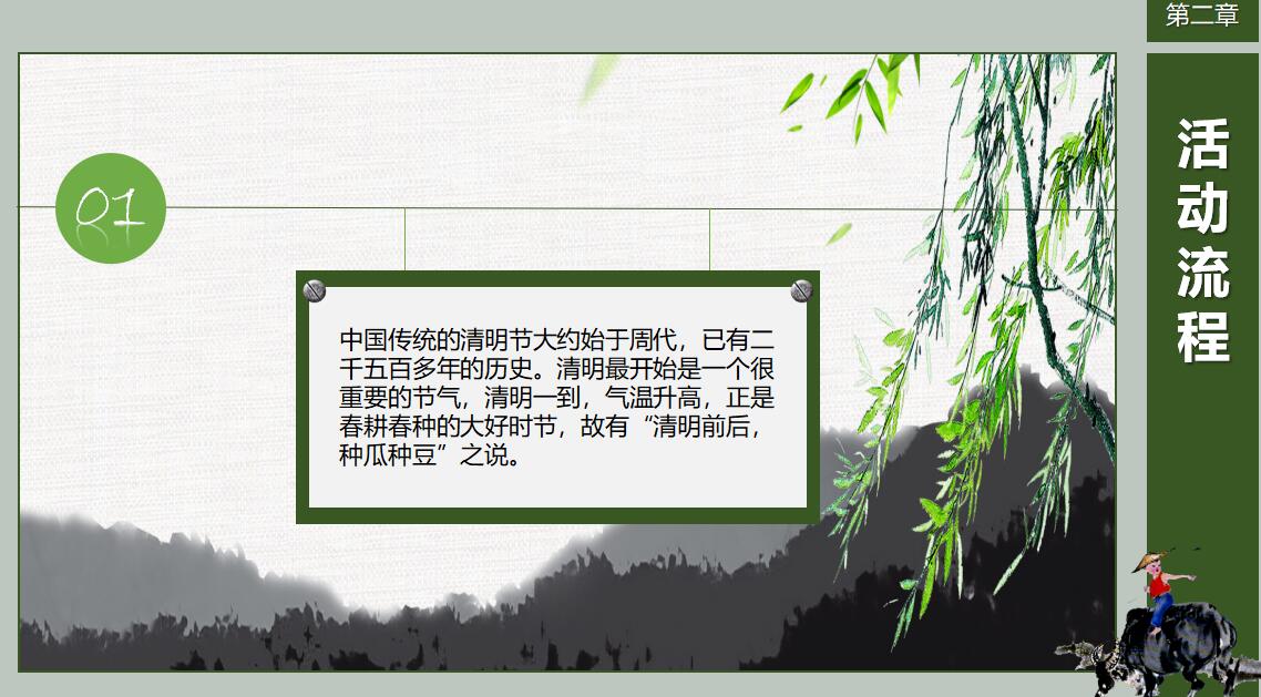 水墨画经典清明节PPT模板