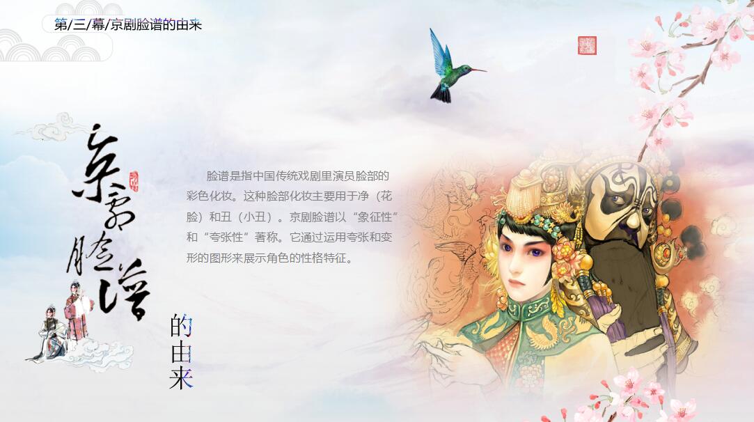 唯美中国风京剧介绍ppt模板