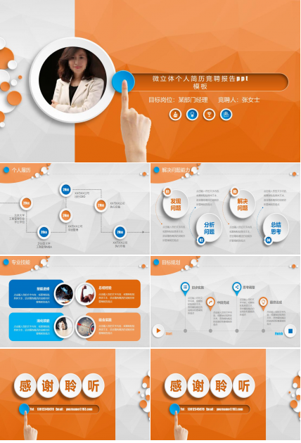 微立体个人简历竞聘报告ppt模板
