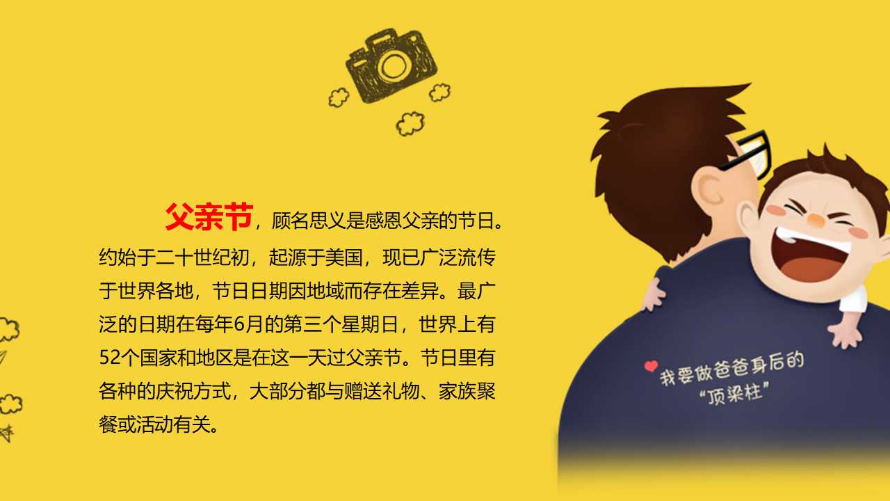 父亲节的由来ppt模板