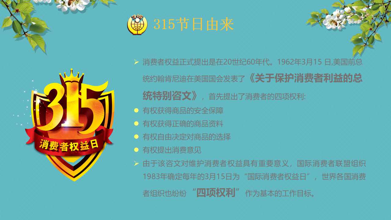 3.15消费者权益日主题班会ppt模板