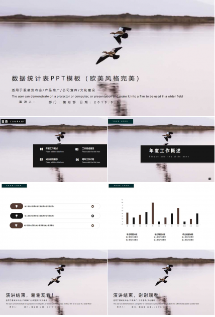 数据统计表PPT模板（欧美风格完美）