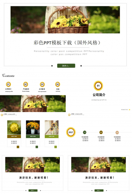 彩色PPT模板下载（国外风格）