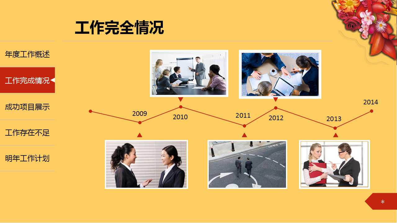 红色商务PPT模板下载