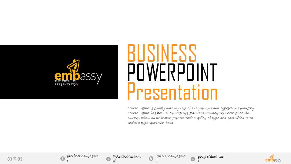 个性欧美范橙色总结PPT模板