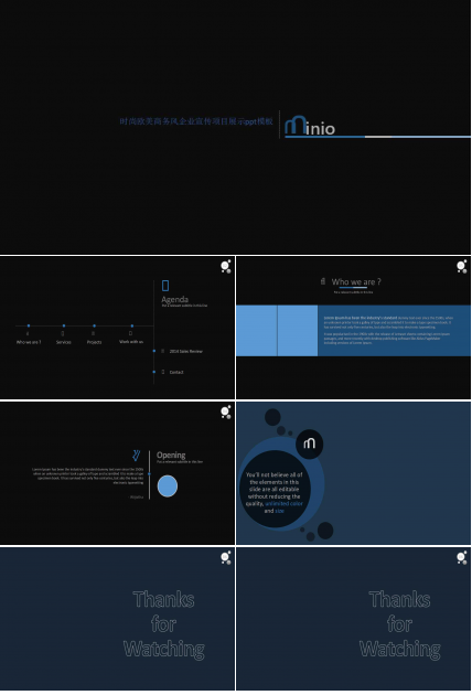 时尚欧美商务风企业宣传项目展示ppt模板