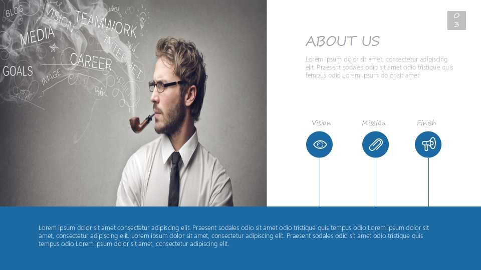 蓝色水彩时尚商务欧美风ppt模板