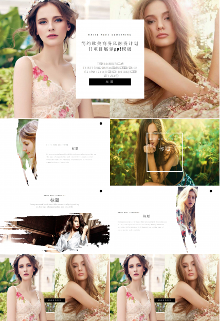 简约欧美商务风融资计划书项目展示ppt模板