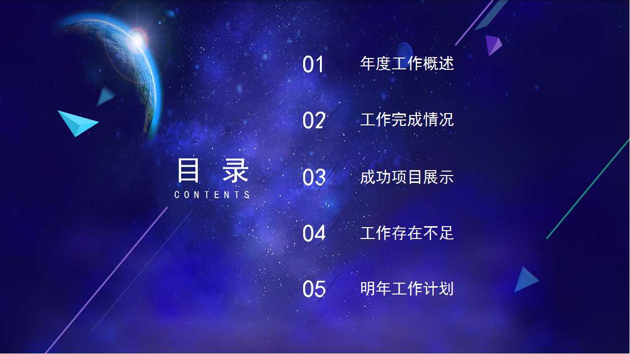 蓝色商务成套模板PPT幻灯片模板下载