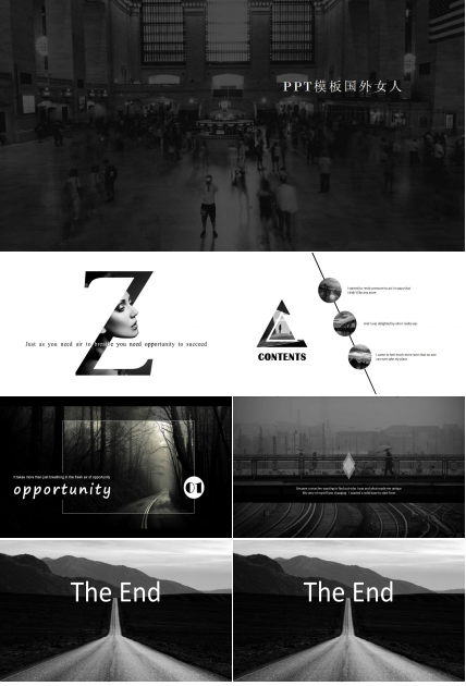 PPT模板国外女人