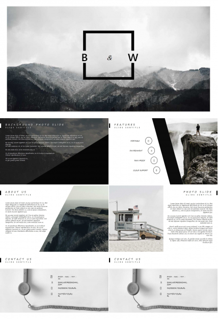 欧美杂志风工作计划ppt模板