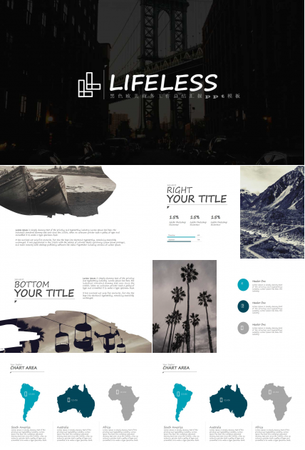 黑色欧美商务工作总结汇报ppt模板