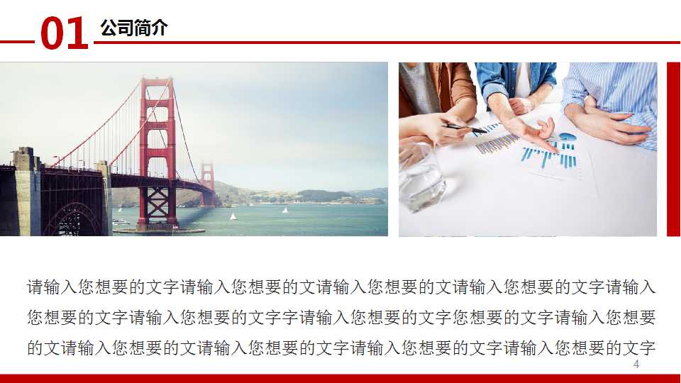 数据统计分析通用模板：红色背景