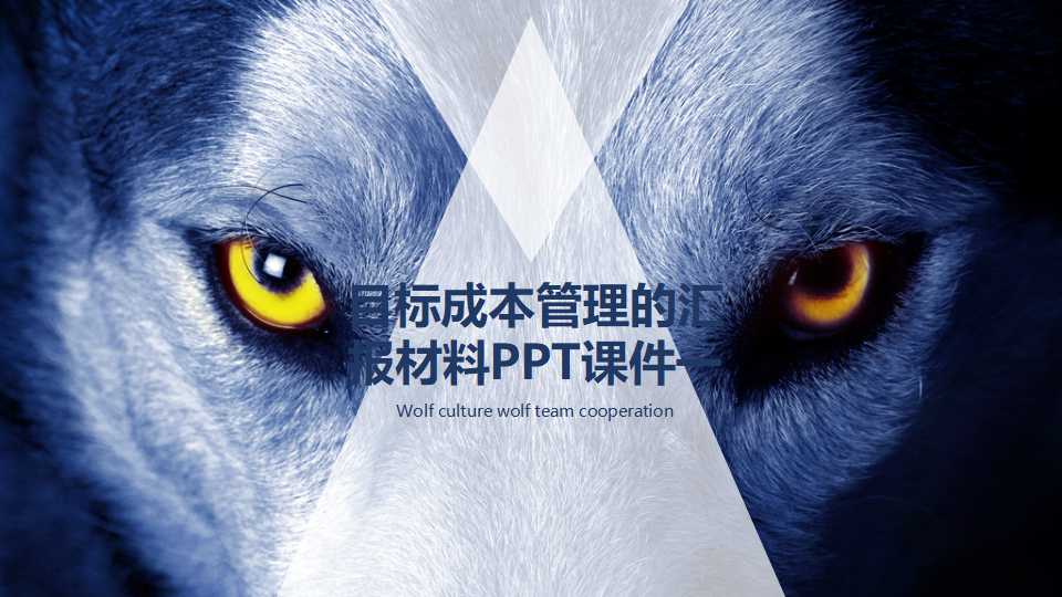 目标成本管理的汇报材料PPT课件一