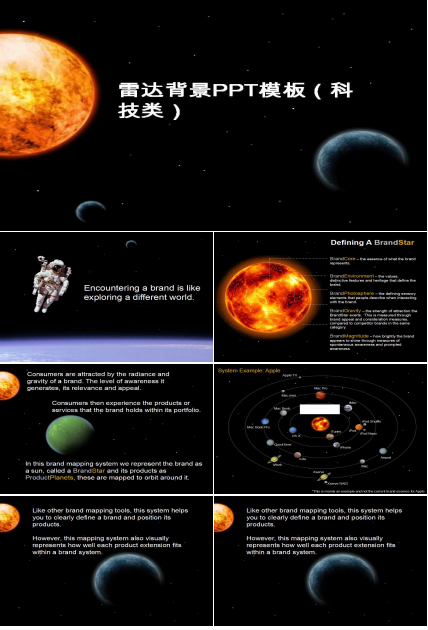 雷达背景PPT模板（科技类）