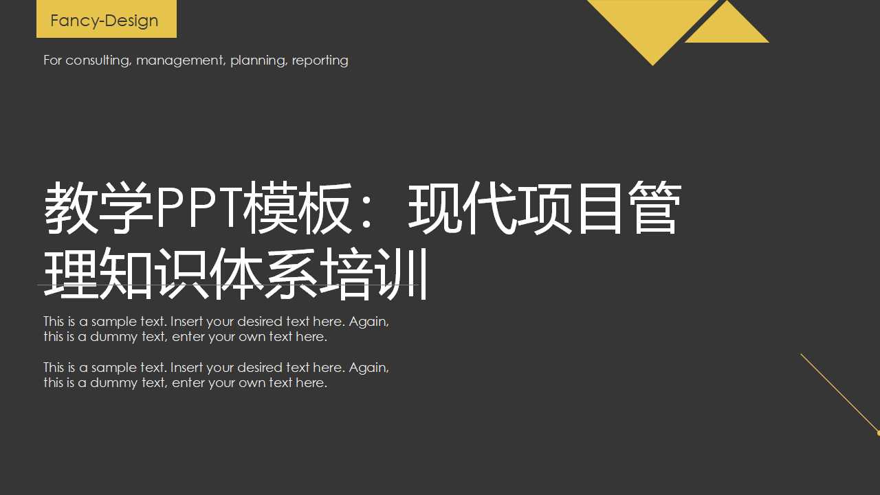 教学PPT模板：现代项目管理知识体系培训