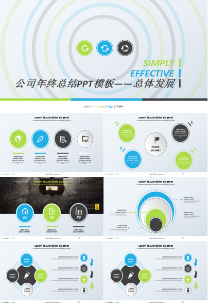 公司年终总结PPT模板——总体发展