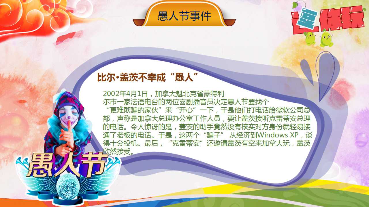 愚人节介绍ppt模板