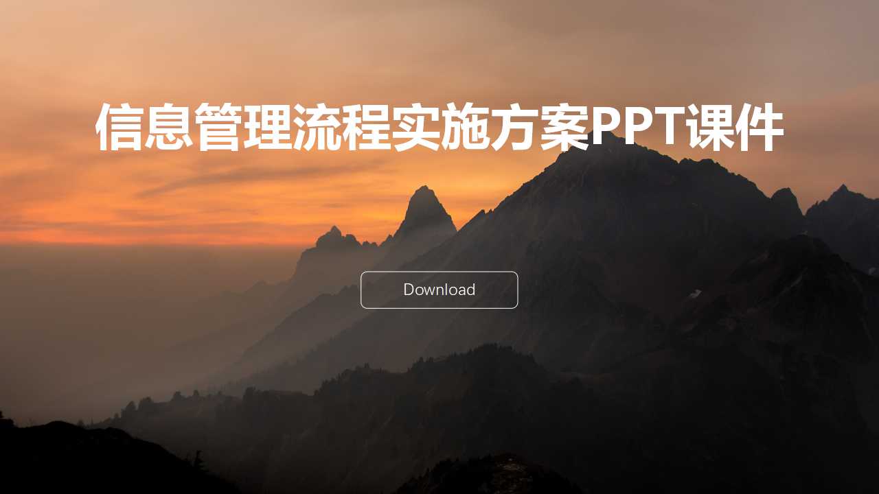 信息管理流程实施方案PPT课件