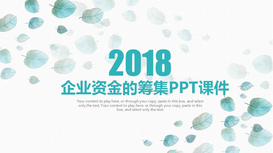 企业资金的筹集PPT课件