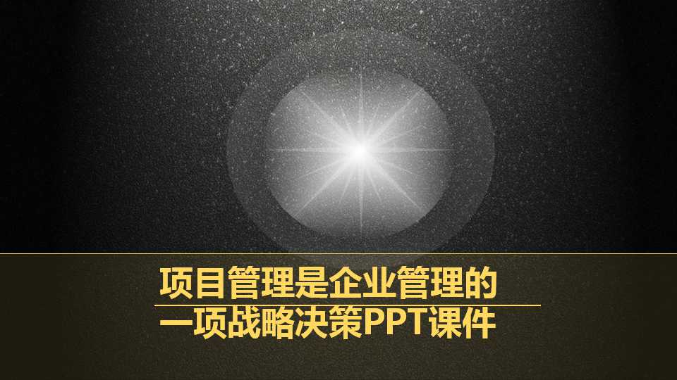 项目管理是企业管理的一项战略决策PPT课件
