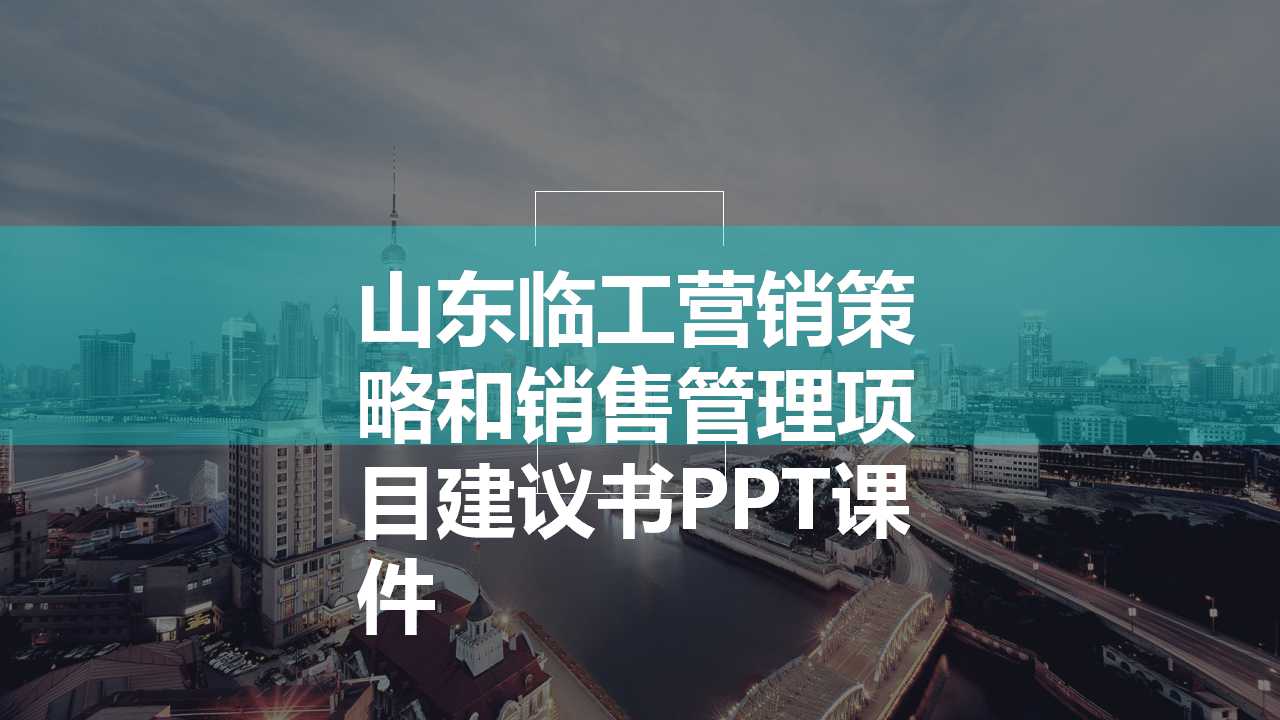 山东临工营销策略和销售管理项目建议书PPT课件