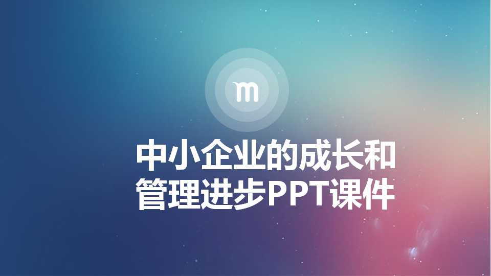 中小企业的成长和管理进步PPT课件
