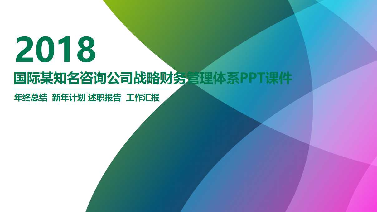 国际某知名咨询公司战略财务管理体系PPT课件