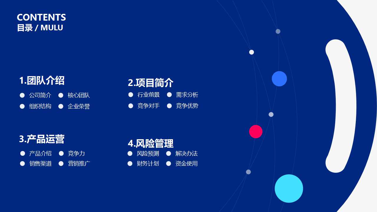 蓝色直观设计PPT模板下载