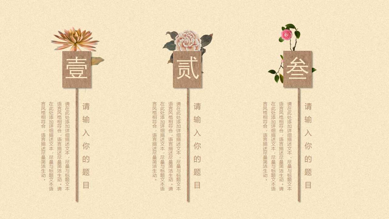 精品PPT模板__美丽的荷花书法