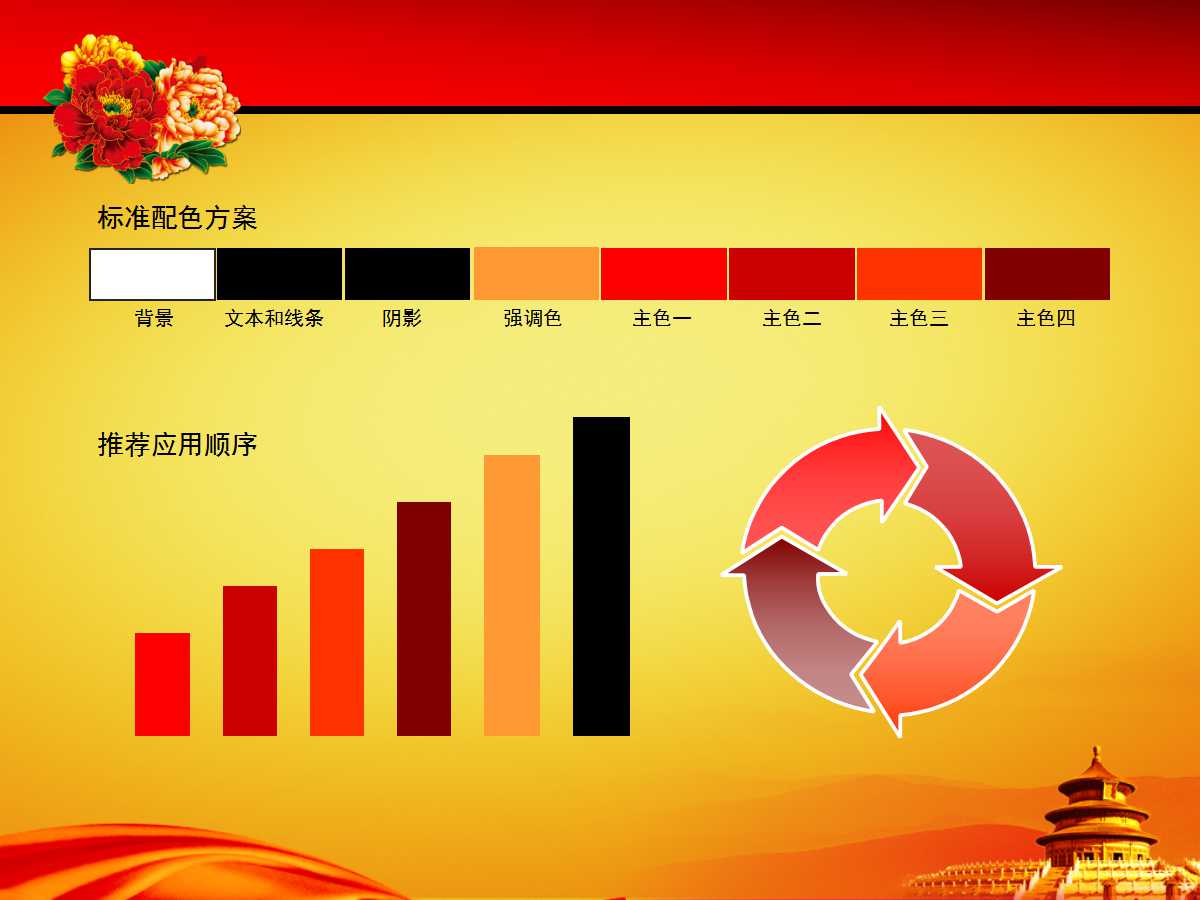 红色喜庆背景的国庆节ppt模板