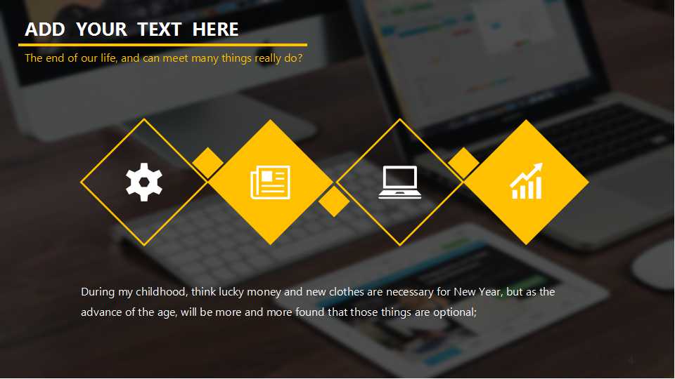 电脑与键盘背景PPT模板