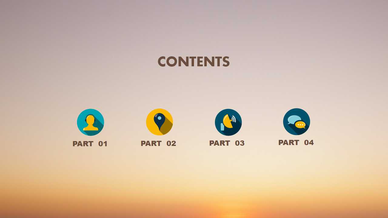 夕阳大海小岛PPT背景模板