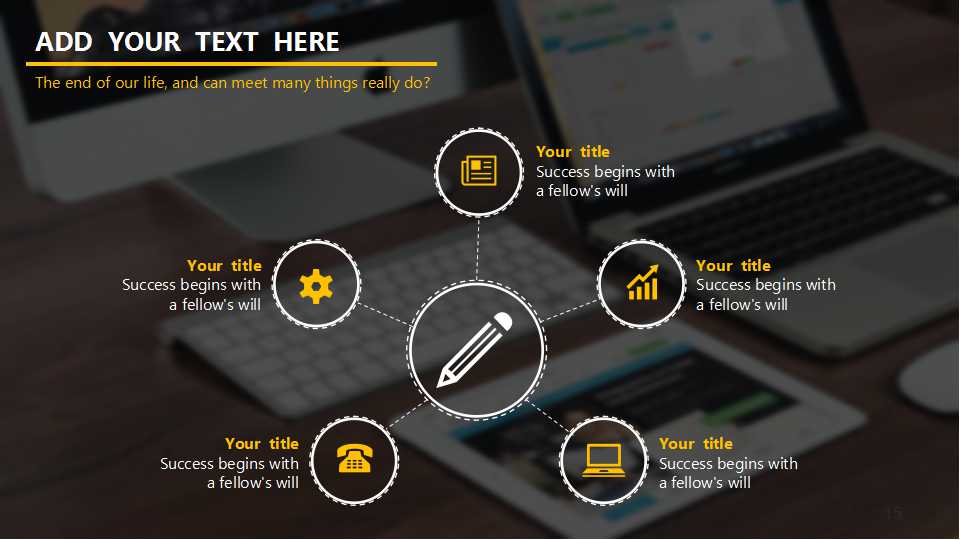 电脑与键盘背景PPT模板