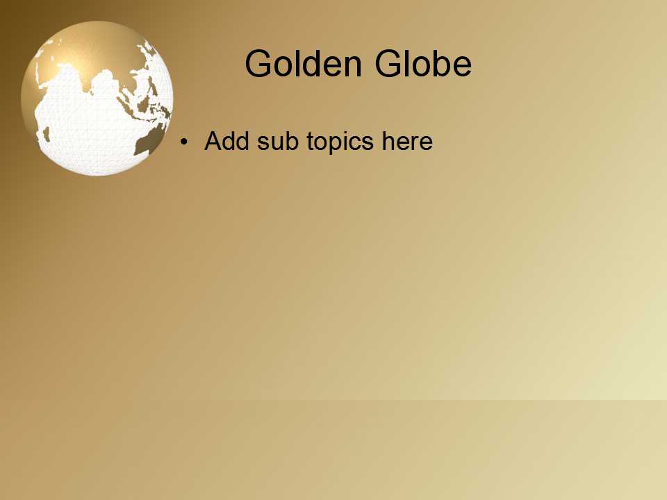 金色地球仪PowerPoint模板下载