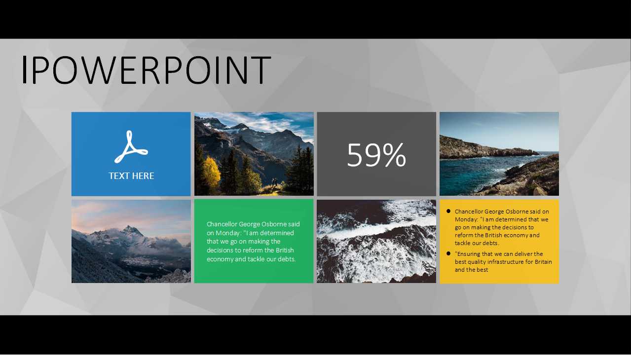 灰色色调的PPT风景模板