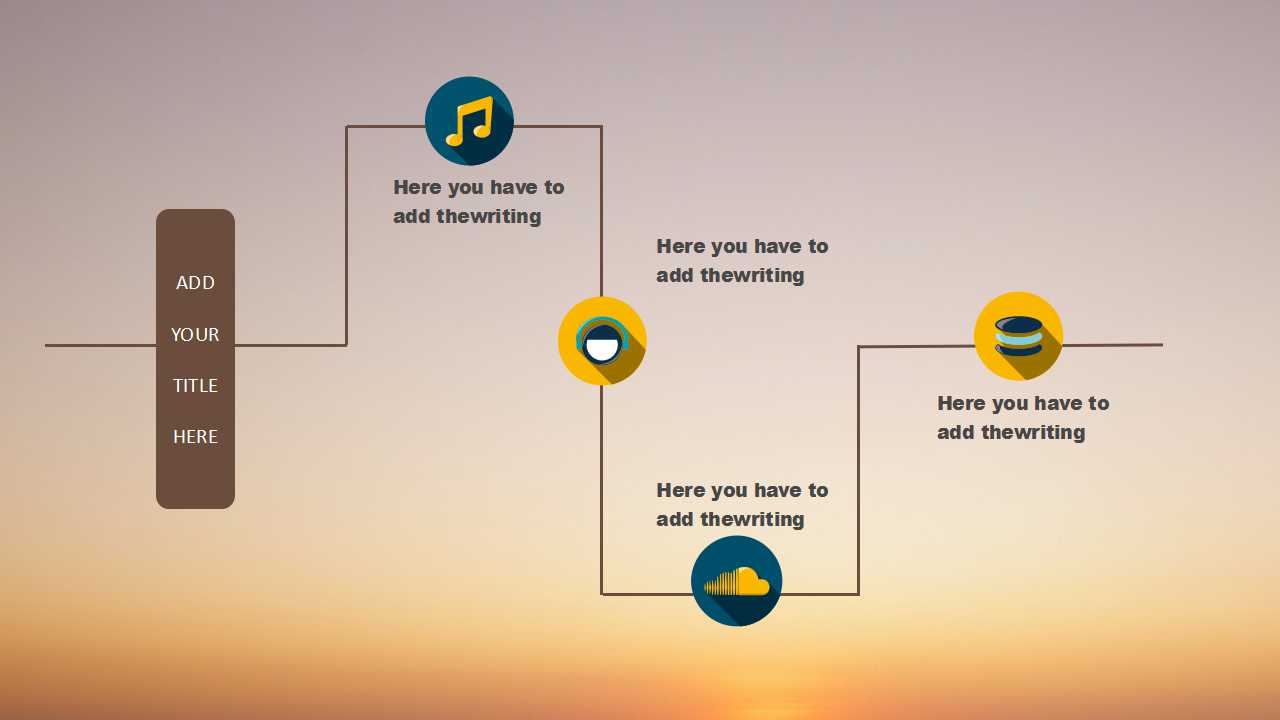 夕阳大海小岛PPT背景模板