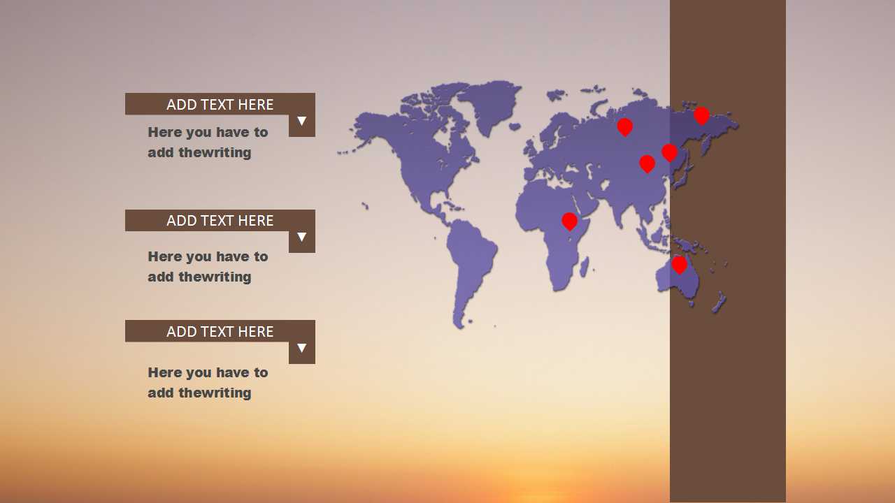 夕阳大海小岛PPT背景模板