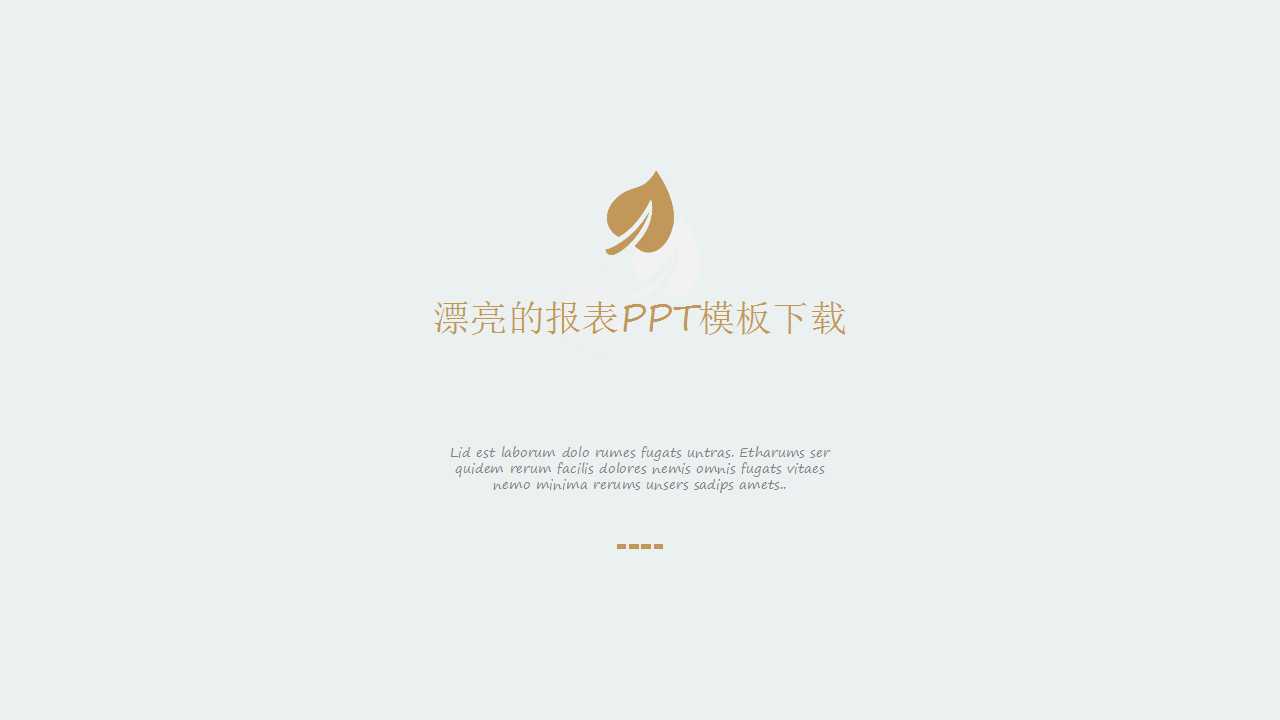 漂亮的报表PPT模板下载