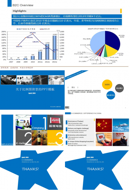 关于比例图背景的PPT模板