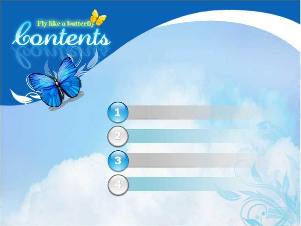 蓝天与蝴蝶精美PPT背景下载