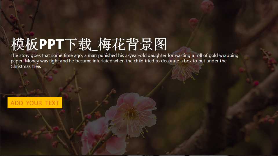 模板PPT下载_梅花背景图