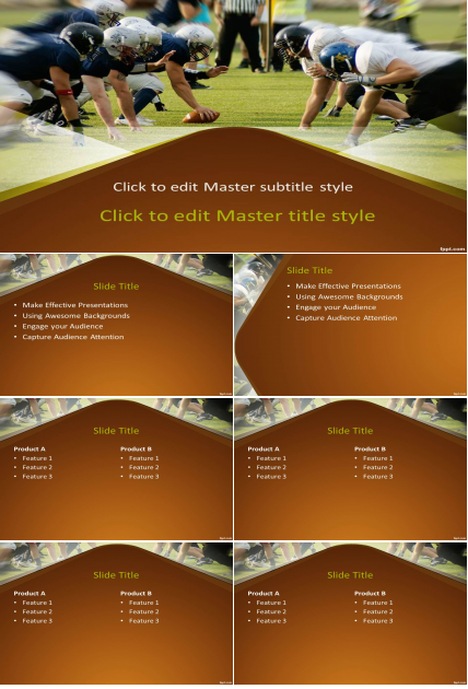 火爆橄榄球赛季-运动-PPT模板