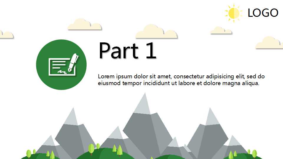 白色背景的图形主题-PPT模板