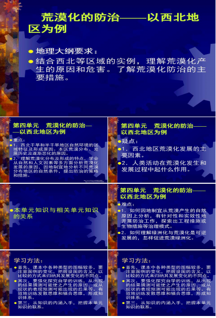 荒漠化的防治专题PPT幻灯片模板