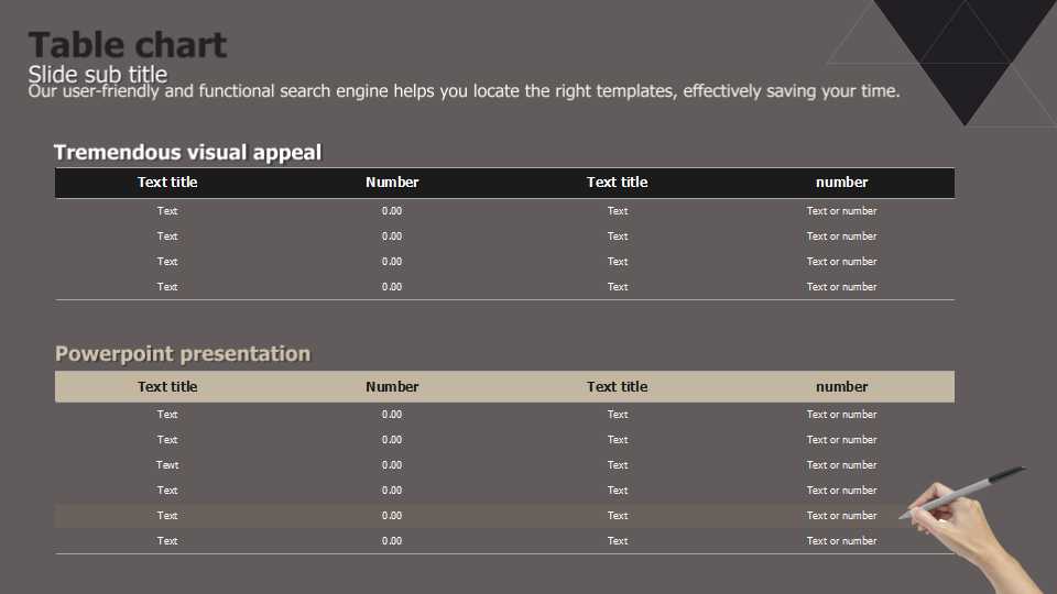 不规则的三角形PPT模板（黄褐色图片）