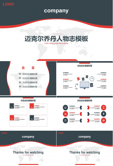 迈克尔乔丹人物志PPT模板下载