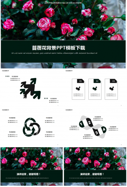 苜蓿花背景PPT模板下载